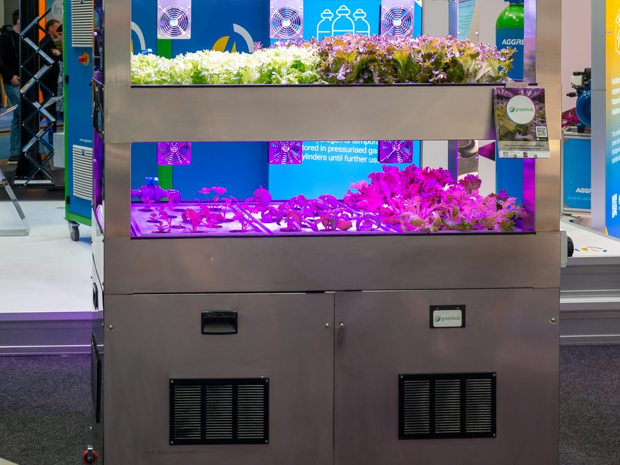 Gabinete cerrado de cultivo con luz LED